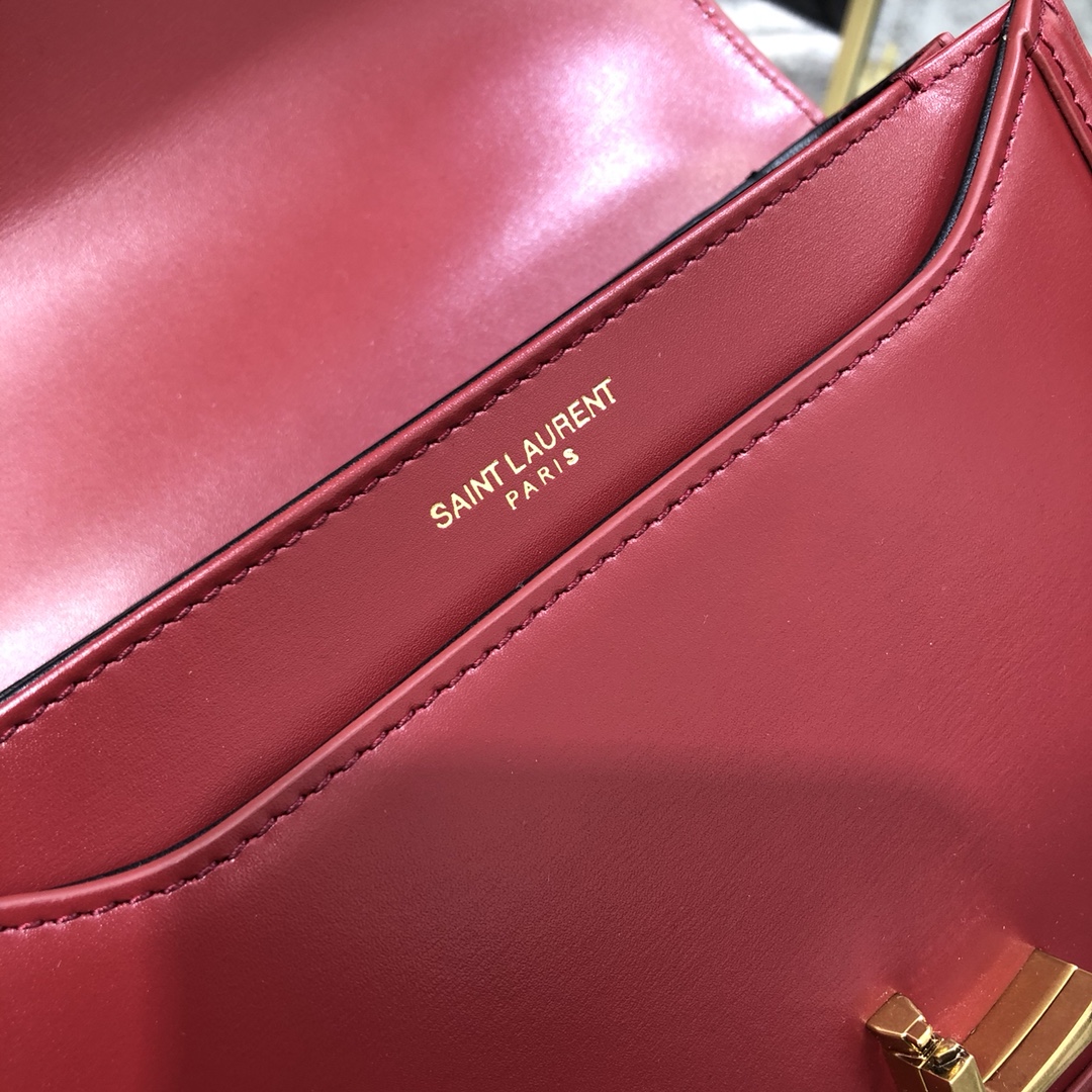 Saint Laurent Solferino Box Small Calfskin Handbag Shoulder Bag Red 634306 